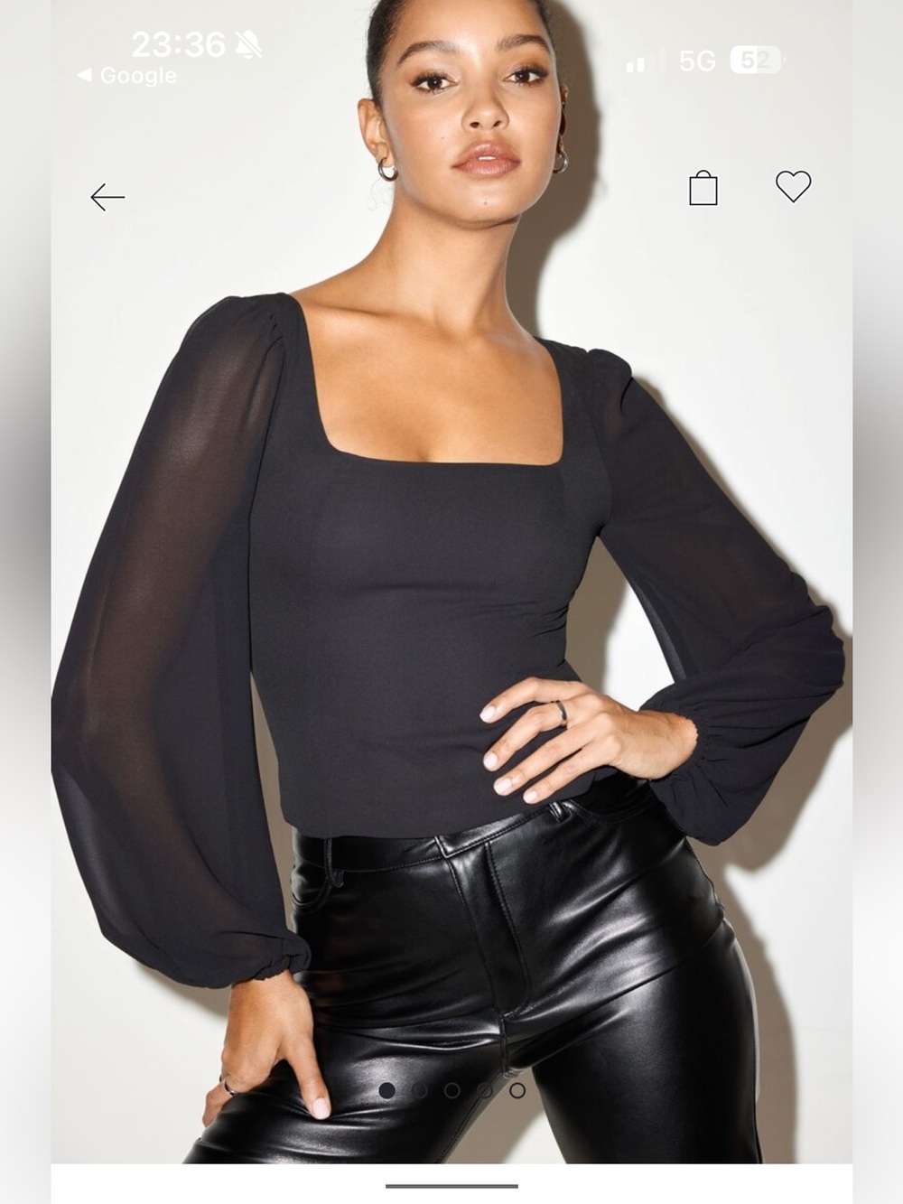 Dynamite Black Square Neck Blouse